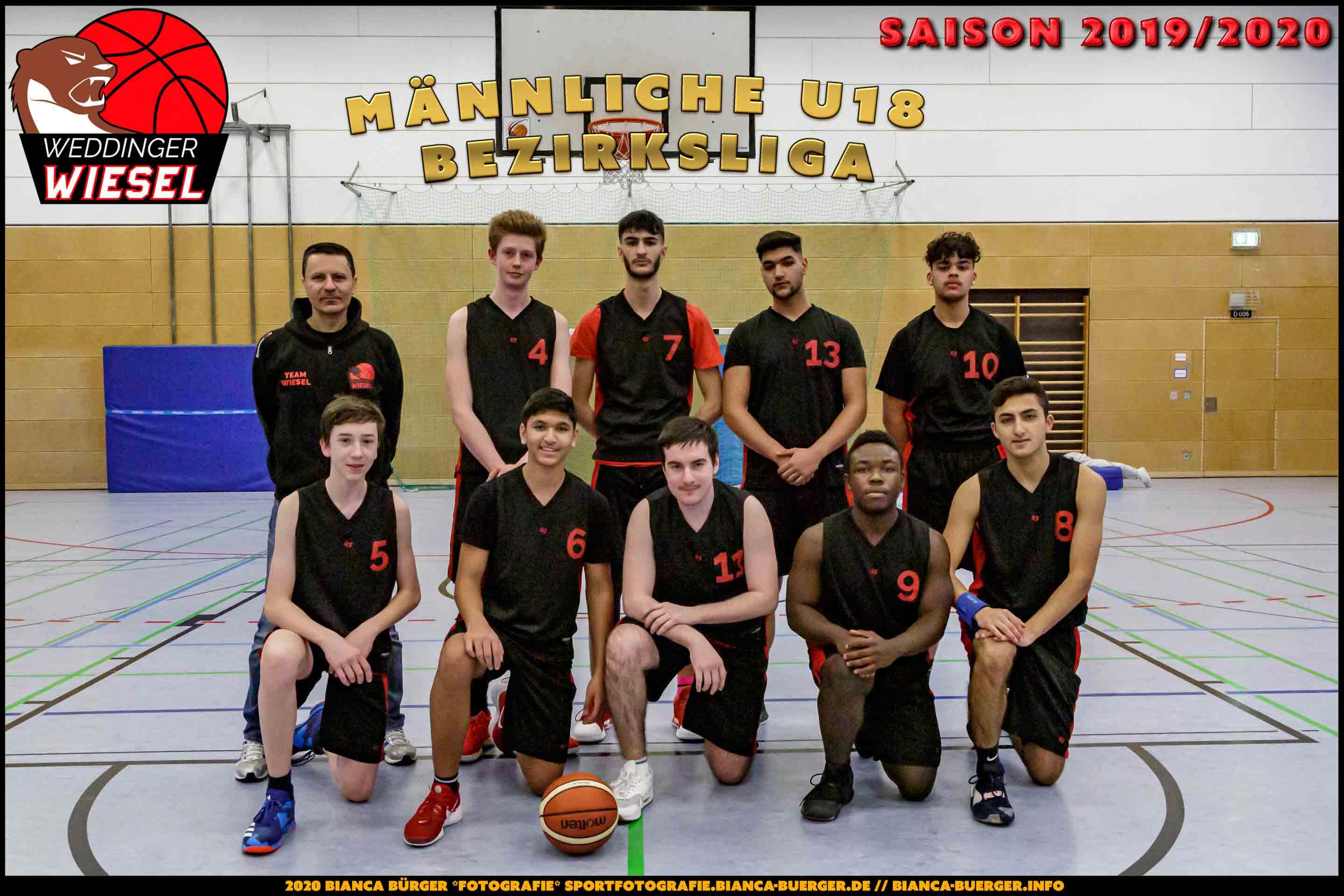 Team männliche U18 Weddinger Wiesel - Saison 2019-2020